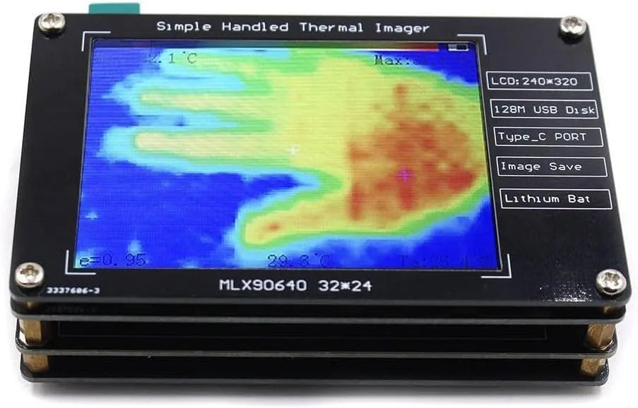Wärmebildkamera, MLX90640, mit Kamera, mit Display, 7,1 cm