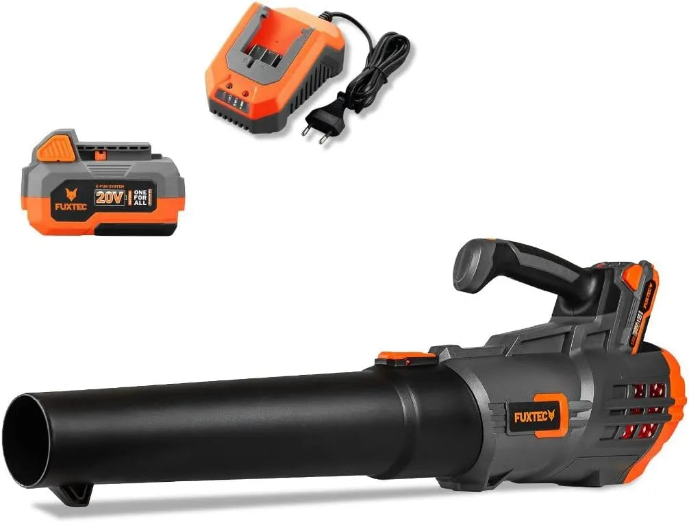 FUXTEC FX-E1LB20 Laubbläser, Akku-Betrieb, leiser Betrieb, 38m, 20V, 4Ah, für Terrasse und Außenflächen