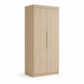 Kleiderschrank aus Holz in Hellbraun 100x60x200cm