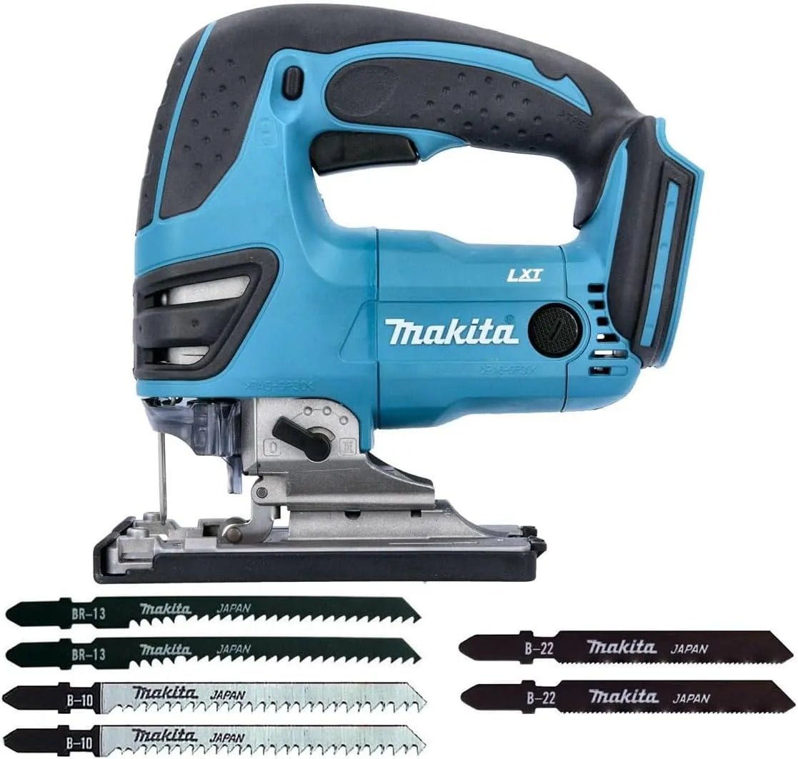 Makita DJV180ZX 18 V LXT Akku-Stichsäge für präzise Kurvenschnitte und saubere Ausschnitte im Werkstück mit Griff oben und 6, Akku-Betrieb