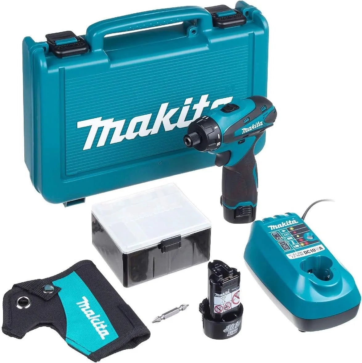 Makita DF030DWE Akku-Schrauber 10, Akku-Betrieb, 10,8 V
