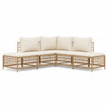 Garten-Ecksofa-Set Aluminium und Rattan Beige 3-teilig