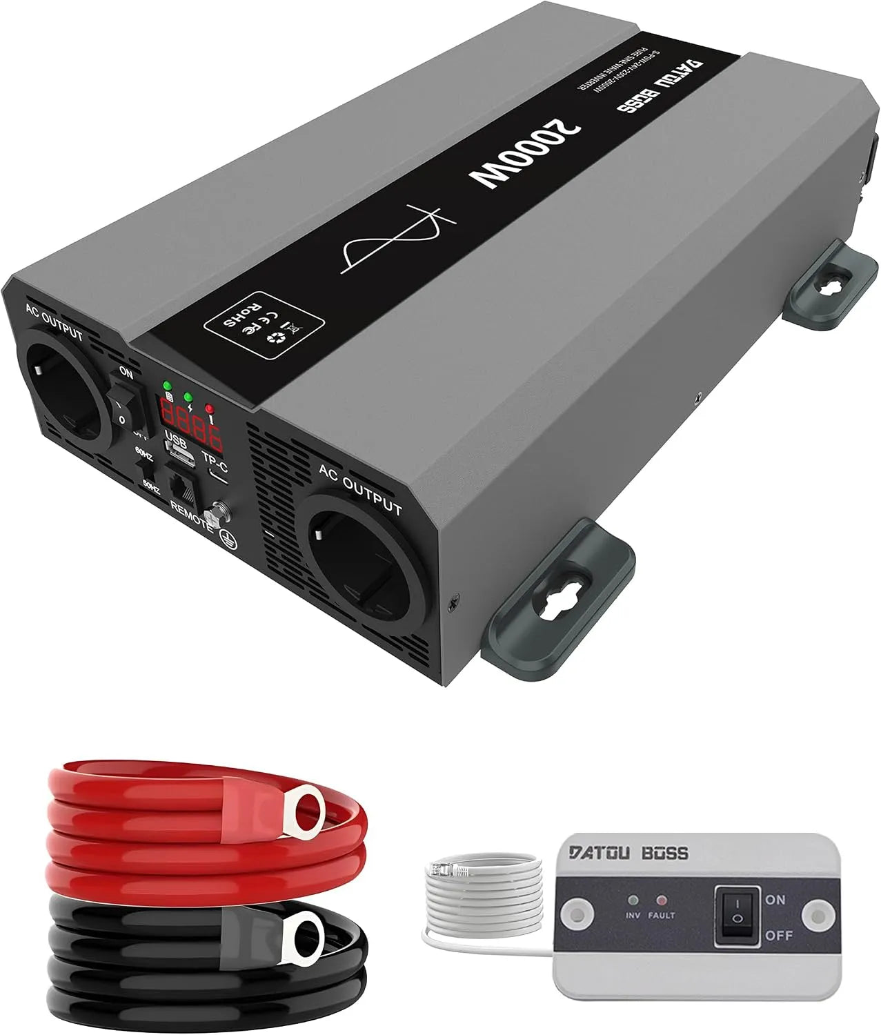 SAK-24V2000W DC-AC-Wechselrichter und Spannungswandler, 230v, solarbetrieben, 3A, für Camping und Wohnmobil