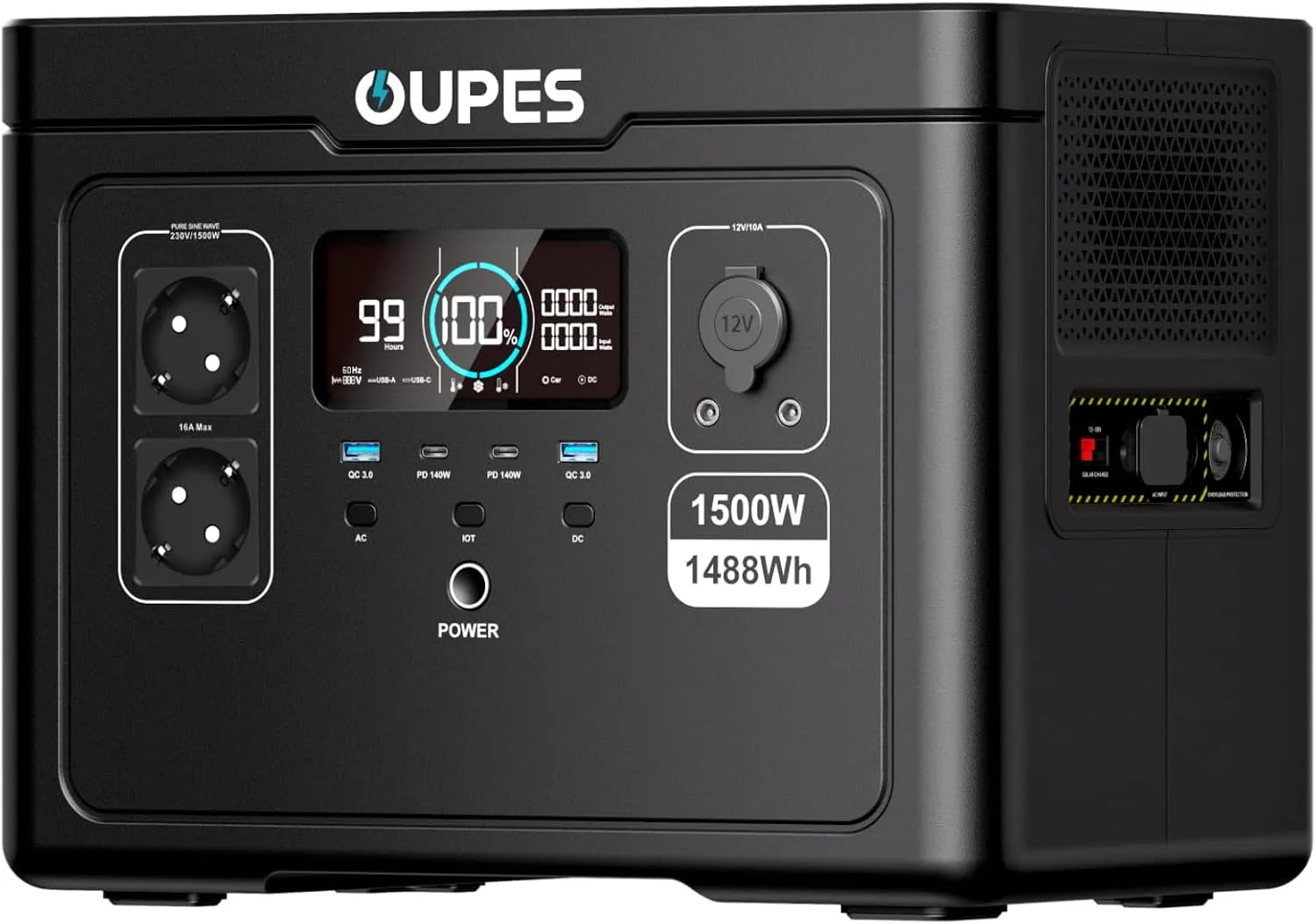 Tragbare Powerstation und Solargenerator, 1488Wh, 1500W, solarbetrieben