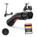 Typ 2 auf Schuko Adapter mit Entriegelung für Ladesäule 16A 3,7kW - Kein Steckenbleiben dank Start- und Stopp-Schalter für E-Bike, Motorrad, E-Scooter