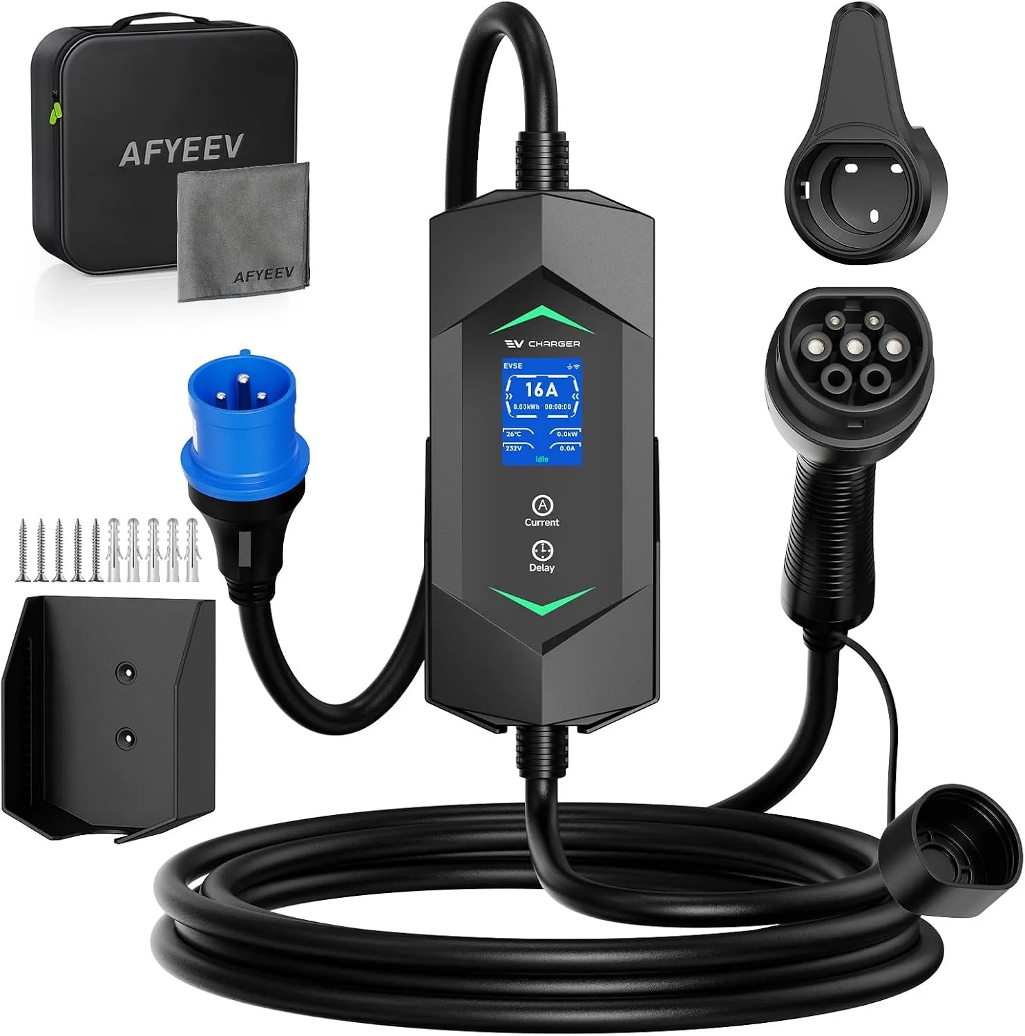 Typ-2-Ladekabel für Elektroautos und Mode-3-EV-Kabel, 7,2kW, 32A, einphasig, Typ 2, 5m
