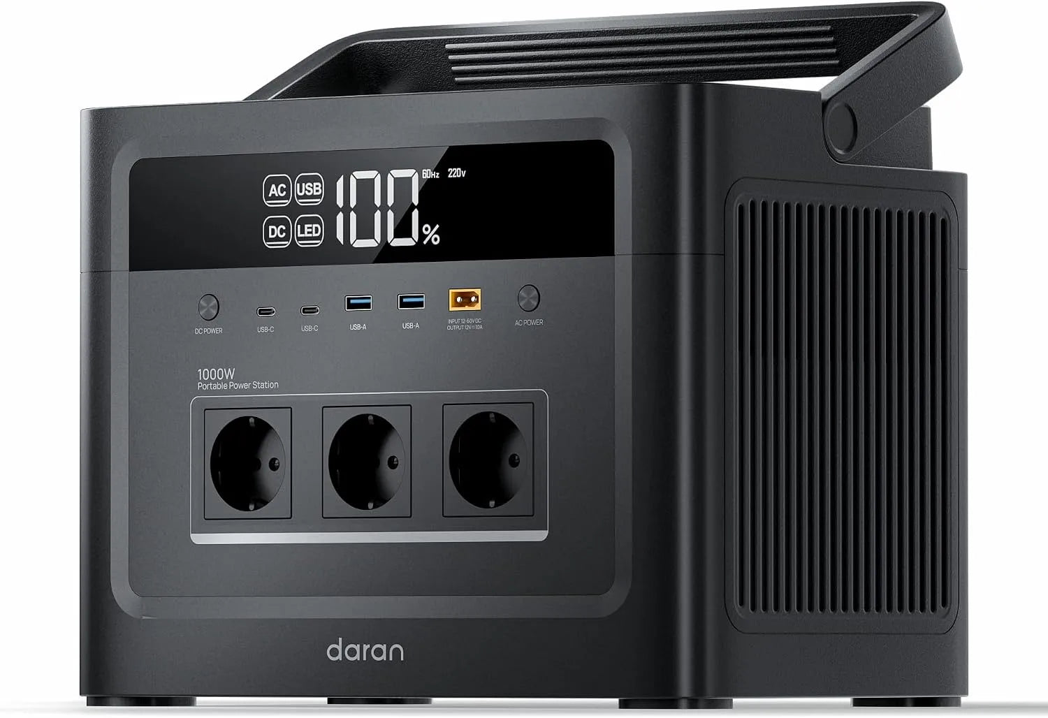 LiFePO4 Tragbare Powerstation und Solargenerator, 1152WH, 1000W, 2000W, 100W, solarbetrieben, mit USB-C