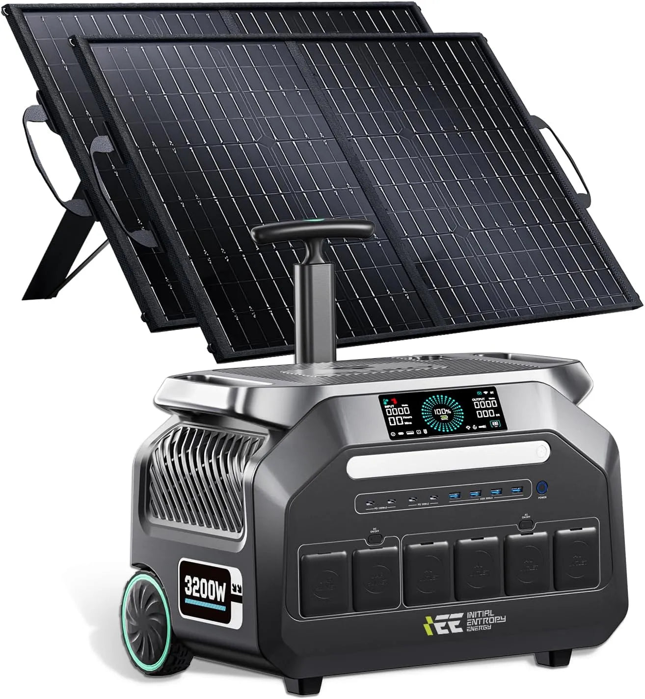 IEE P3200 Tragbare Powerstation und Solargenerator, 2048Wh, 3200W, 1800W, solarbetrieben, mit App-Steuerung, für Camping und Wohnmobil