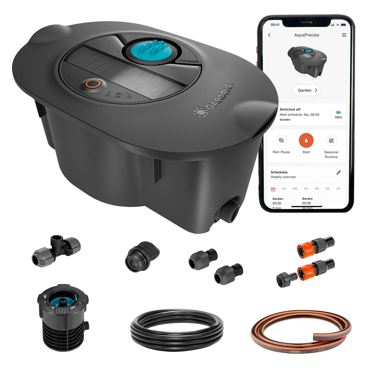 Automatisches Bewässerungssystem und Tropfbewässerungsset, solarbetrieben, 320 m, mit Bluetooth, für Gartenbewässerung