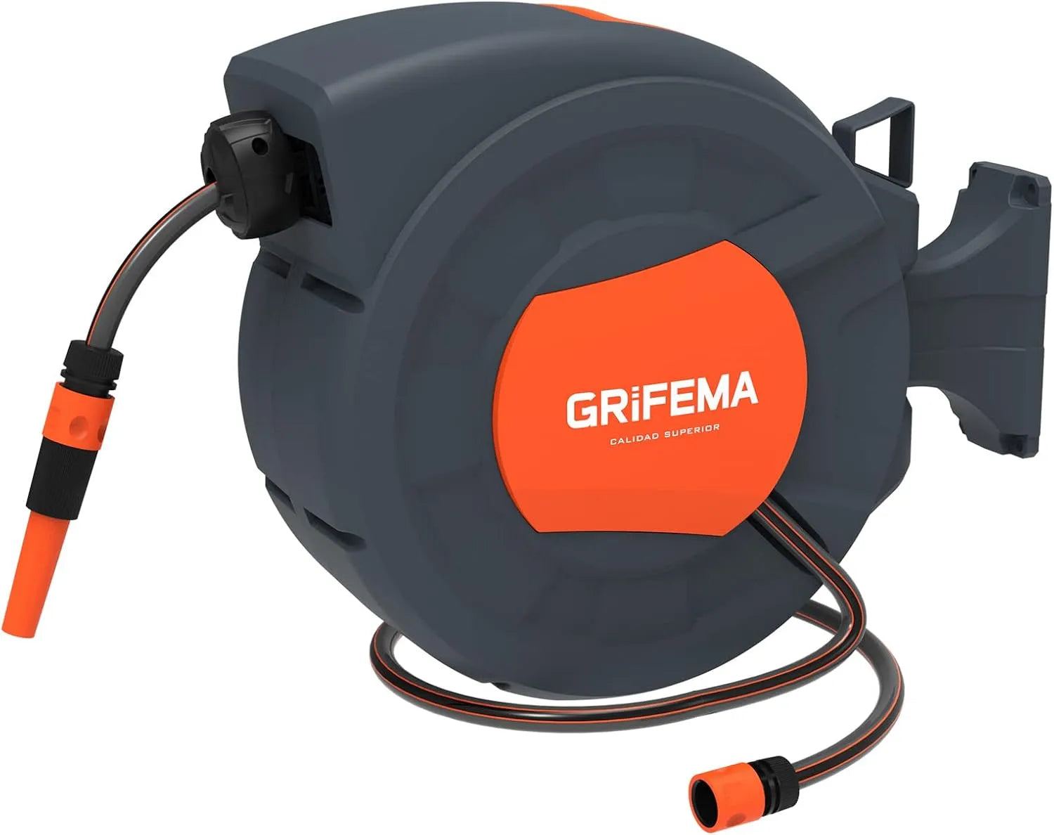 GRIFEMA G301-15 Gartenschlauch-Aufroller und Schlauchtrommel, 15m, zur Wandmontage