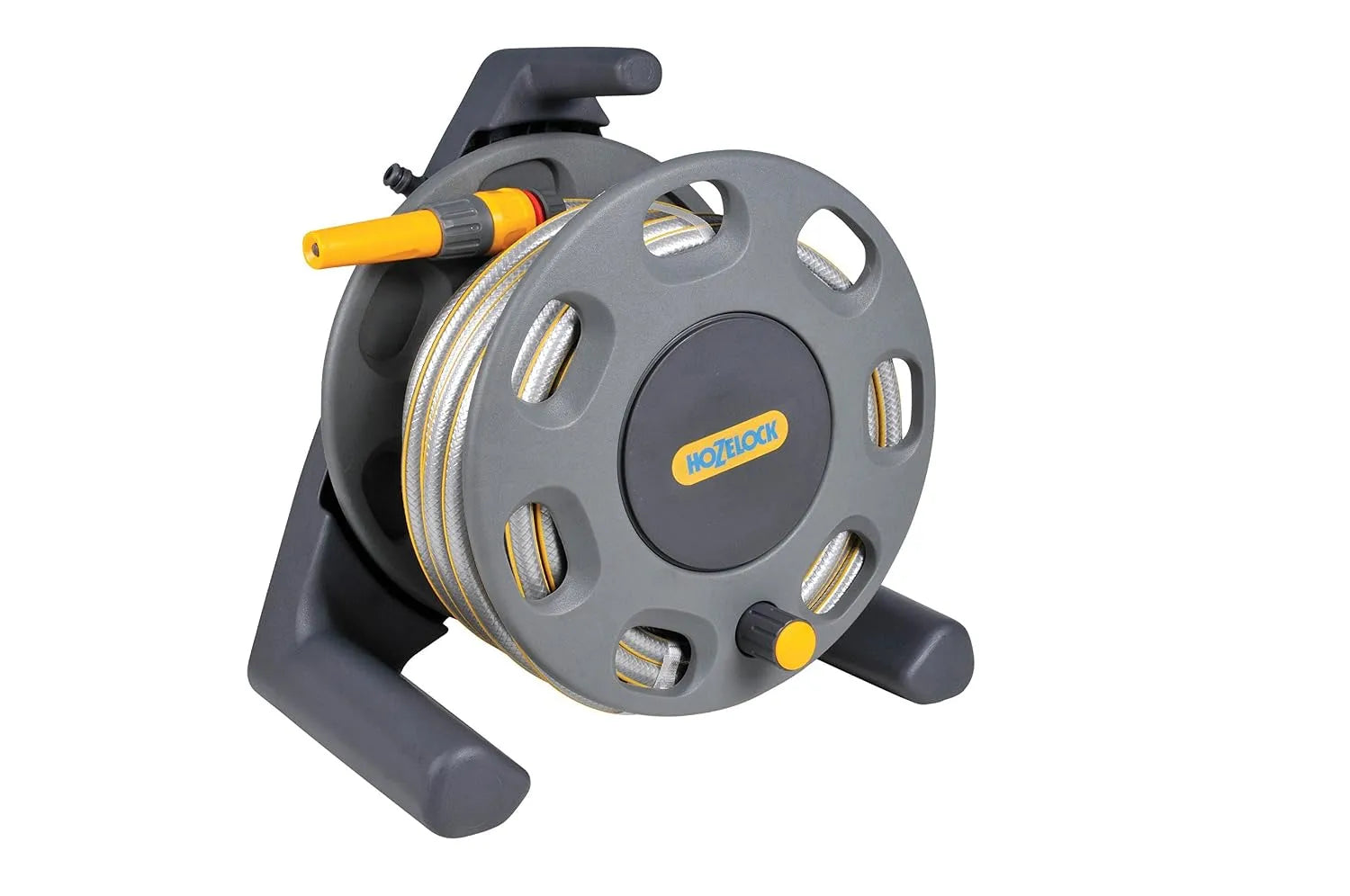 Hozelock 30 m Freistehende Schlauchbox mit 15 m Schlauch, Grau