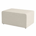 Rechteckiger Leinenstoff Fußhocker Beige 100x60x45 cm