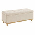 Polsterbank mit Stauraum Holz Beige