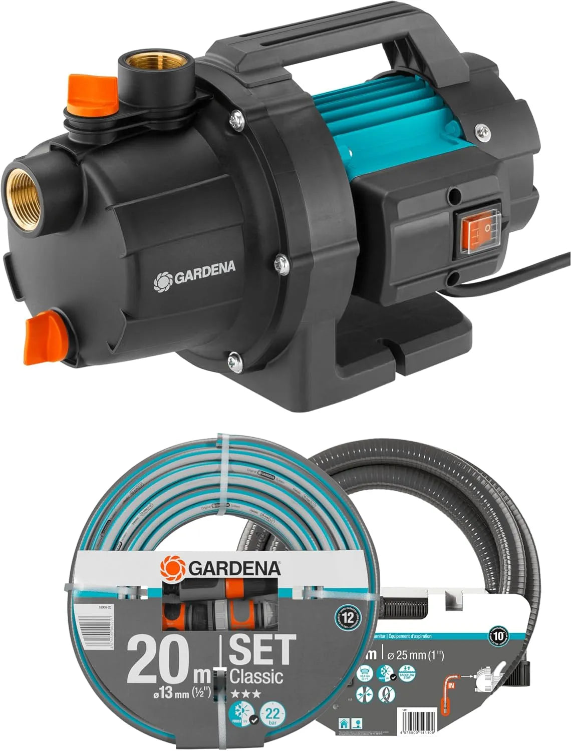 Wasserpumpe und Förderpumpe, 3.000 l/h, für Gartenbewässerung