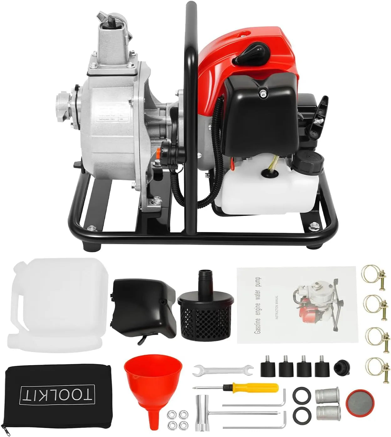 Benzin-Motorpumpe und Wasserpumpe für Bewässerung, 1,25KW, 43cc, 30m