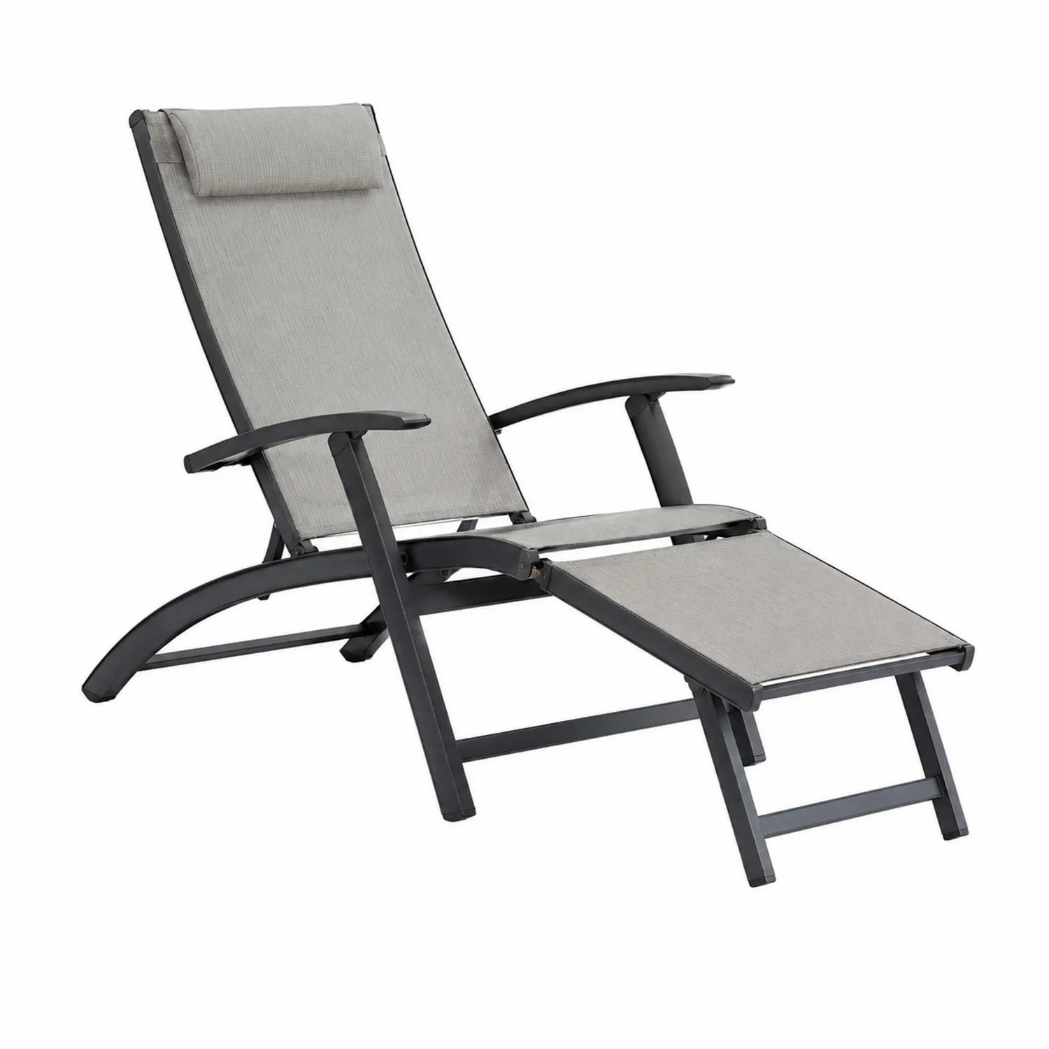Sonnenliege Aluminium Textilene Grau