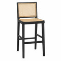 Barhocker Holzgeflecht Schwarz/Natur 110cm