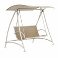 Metall Gartenschaukel mit Sonnendach Beige 200cm x 150cm x 120cm