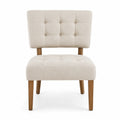 Stuhl aus Textil Beige mit Holzrahmen