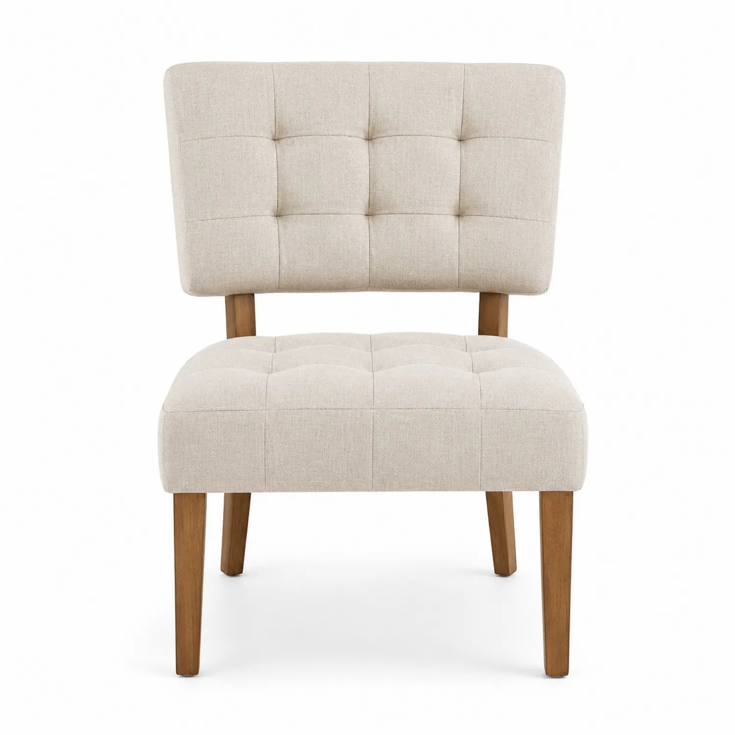 Stuhl aus Textil Beige mit Holzrahmen