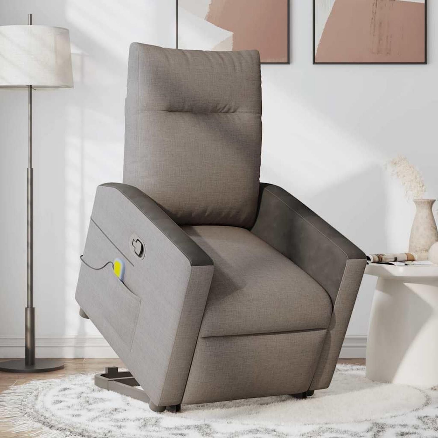 Massagesessel – Holzkonstruktion, mit Liegefunktion, verstellbar, beige