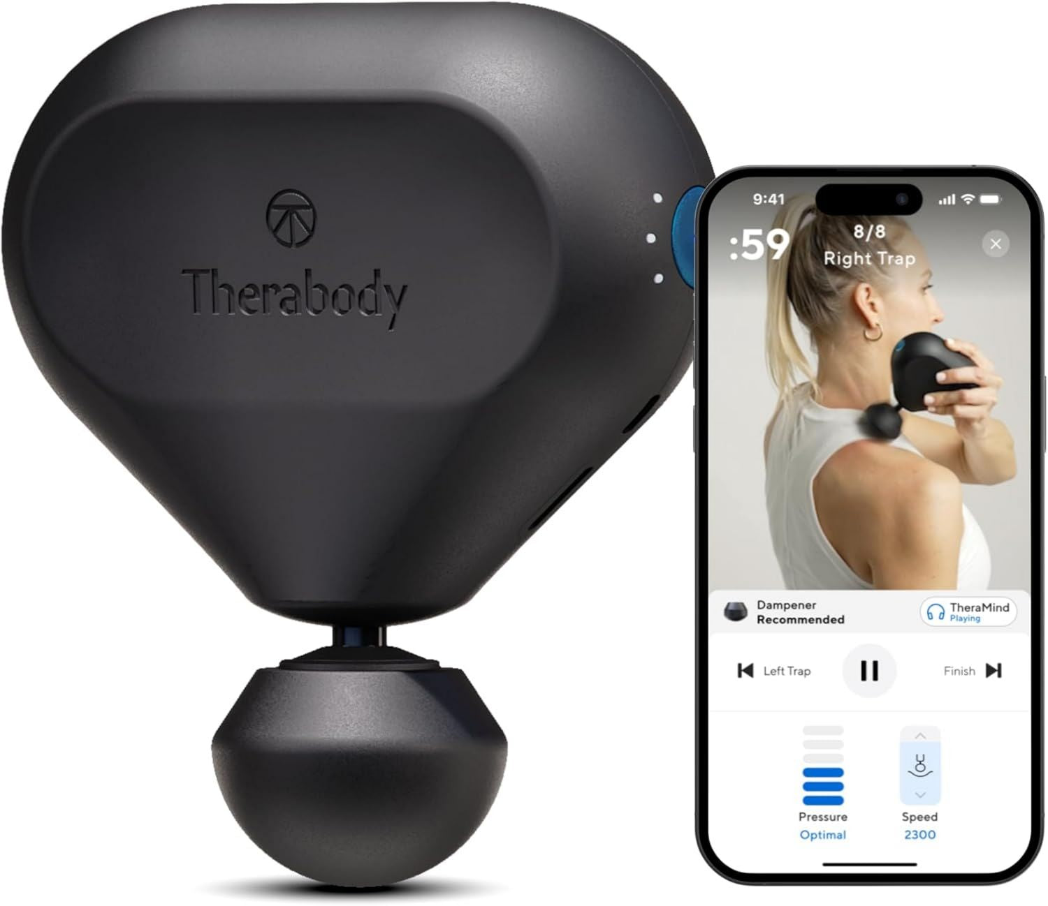 Theragun Massagepistole - aus EVA-Schaum, leiser Betrieb, kompakte Bauweise, tragbar, schwarz