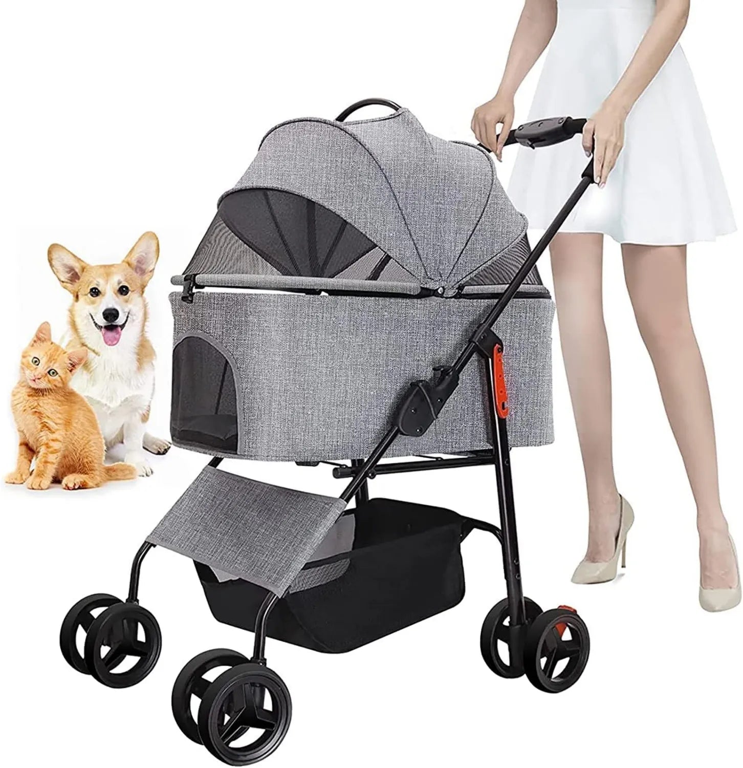 Kinderwagen – klappbar, grau