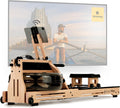 SportPlus Rudergerät - Holzkonstruktion, Wasser- oder Luftwiderstand, klappbar, für zuhause, 200 cm, 180 kg