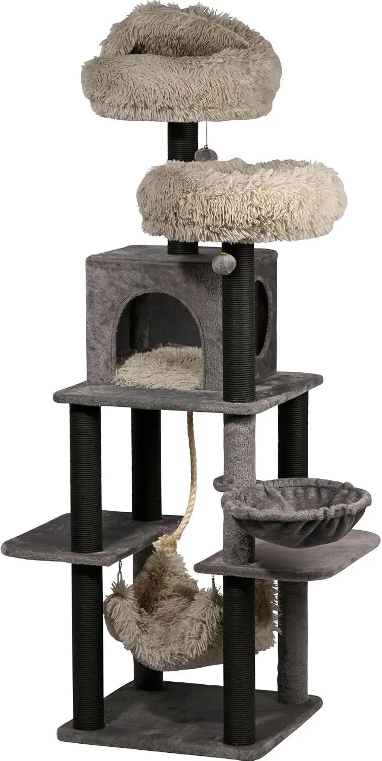 Kratzbaum - Stabiles Katzenmöbel für Krallenpflege und Schlafen, 50 × 50 × 160 cm