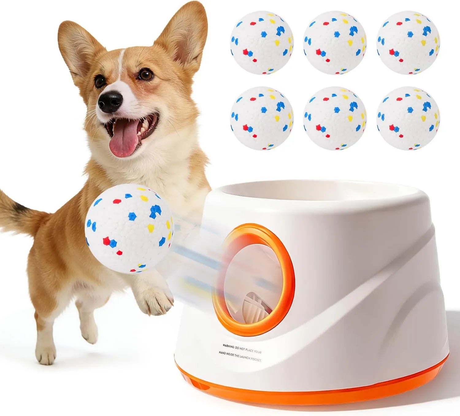 Automatischer Ballwerfer – Ballwurfmaschine Hund mit 3 Distanzen (6m-14m) Inkl. 3 Robusten Tennisbällen