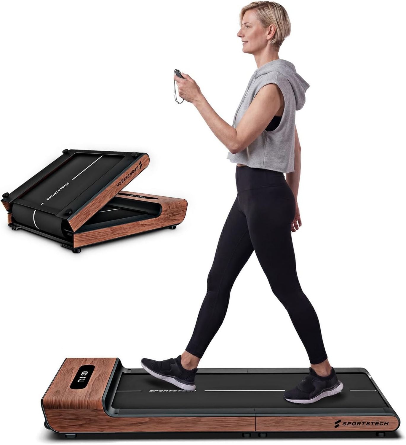 Sportstech Walking Pad - klappbar, leiser Betrieb, für zuhause, 120 kg, 8 km/h