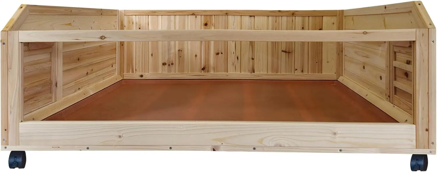 Meerschweinchen Stall aus Kiefernholz - mit Rollen