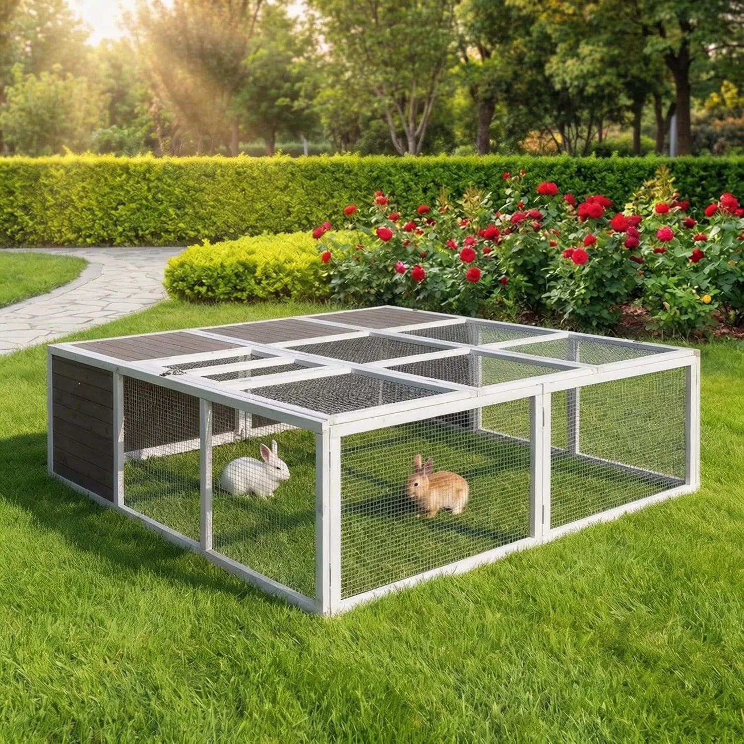 Miweba MyAnimal Hasenstall MH-06 - 180 × 180 × 60 cm, grau