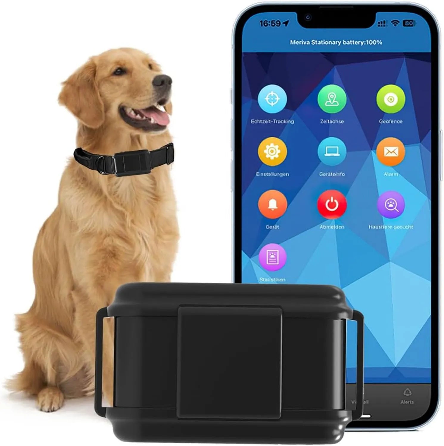 GPS-Halsband für Haustiere - wasserbeständig, 4G, 3000 mAh