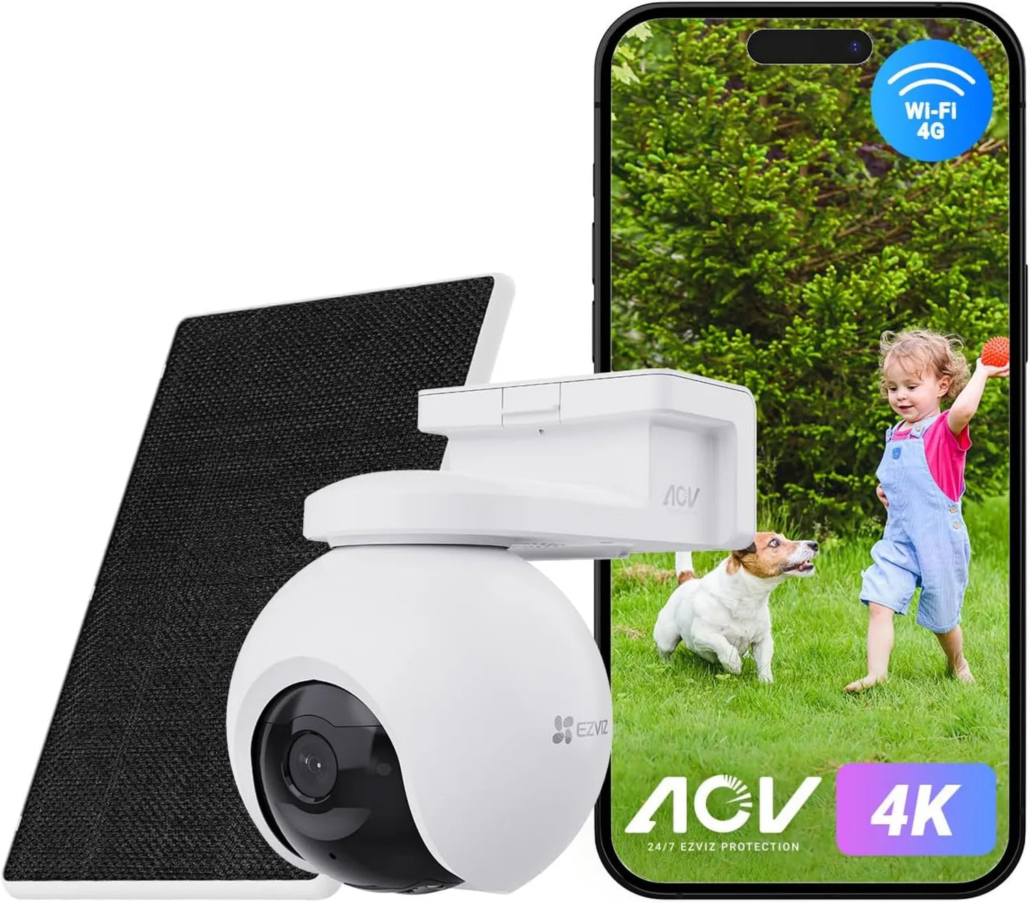 EZVIZ 4K 4G LTE Überwachungskamera Aussen Solar – mit Kamera, WLAN-Konnektivität, 10400mAh, 8W