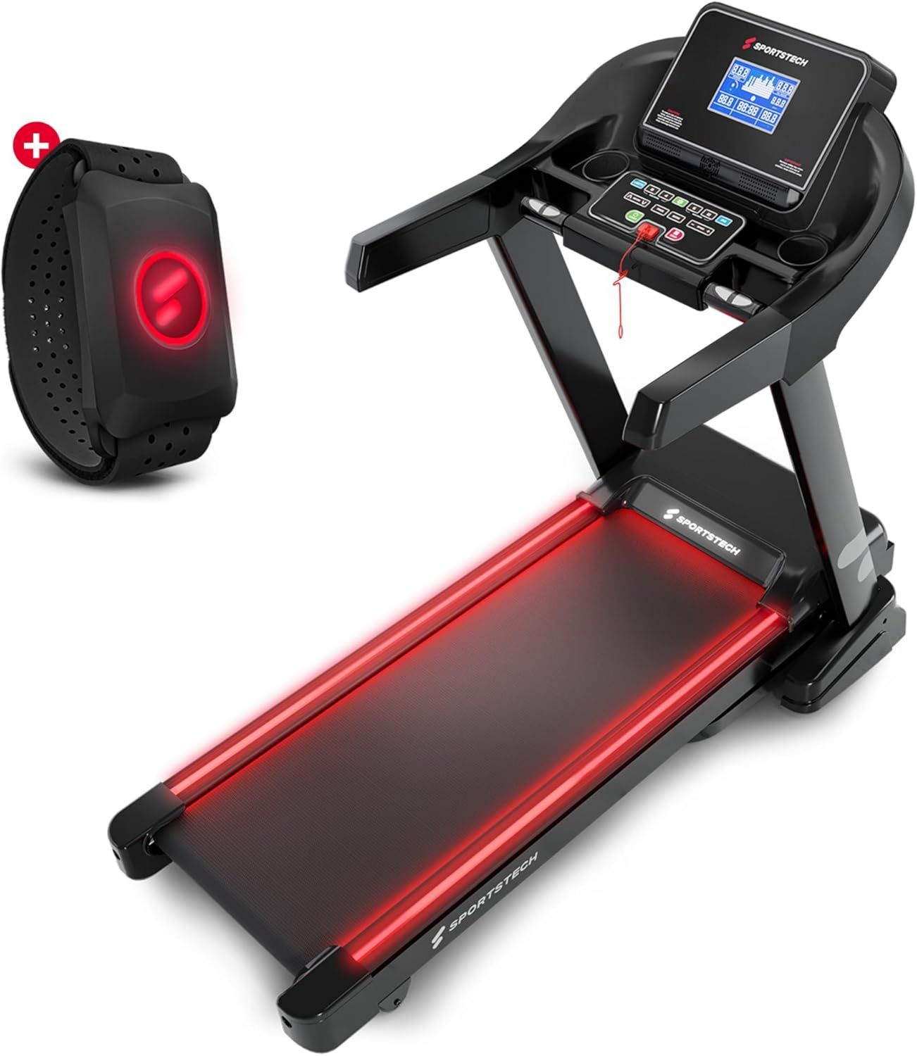 Sportstech F37s Laufband – einstellbare Steigung, klappbar, LED-Anzeige, 150 kg, 20 km/h, 7 PS