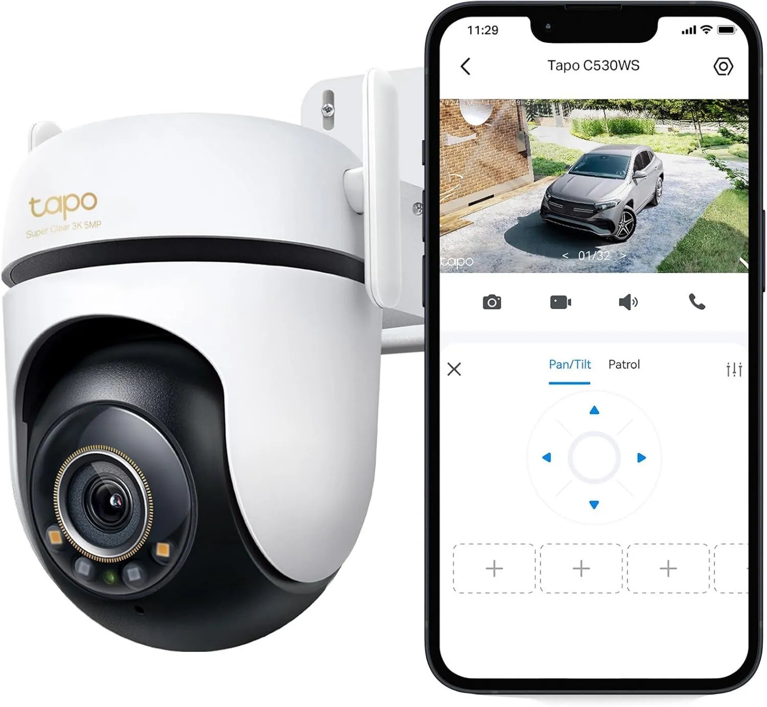 Tapo C530WS 360° Überwachungskamera Außen - mit Kamera, WLAN-Konnektivität, 5MP