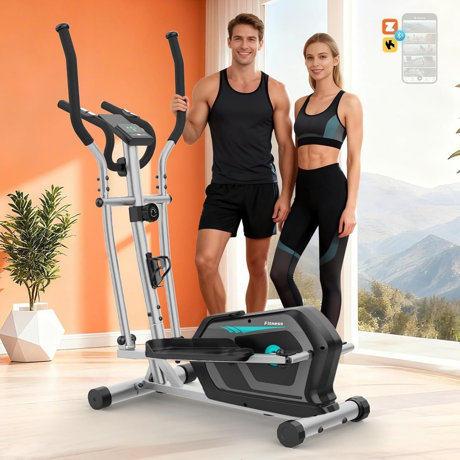 Crosstrainer - Bluetooth-Konnektivität, für zuhause, 6 kg