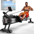 Rudergerät - Wasser- oder Luftwiderstand, Bluetooth-Konnektivität, mit Rollen, für zuhause, 150kg, PASYOU