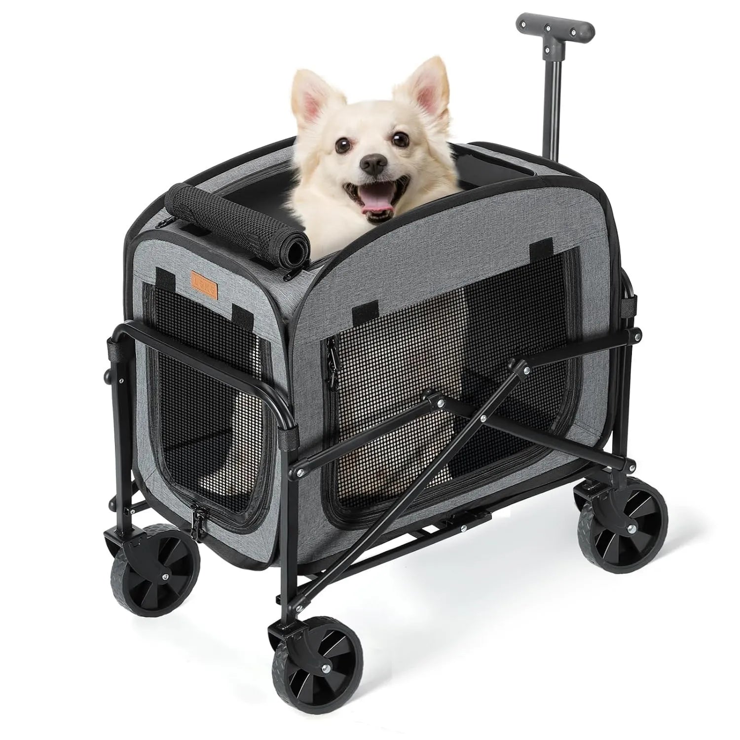 Haustierbuggy - mit Rollen, 18KG, grau