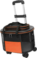 Transportbox für Haustiere – mit Rollen, tragbar, orange