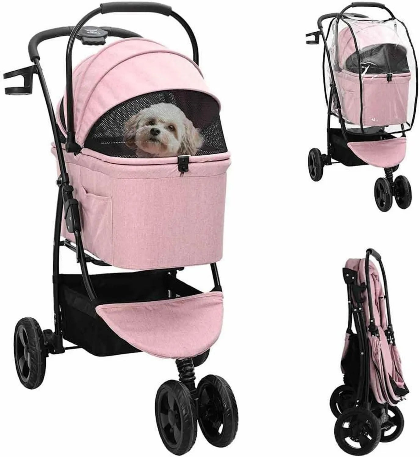 Kinderwagen: klappbar, tragbar, 78 × 54 × 101 cm, rosa