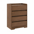 Holz Kommode mit 4 Schubladen aus MDF Nussbaumfurnier in Braun 90cm