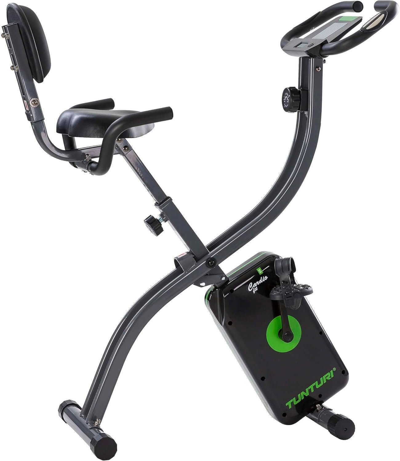 Tunturi B25 Heimtrainer – mit Rückenlehne, klappbar, mit Display, schwarz