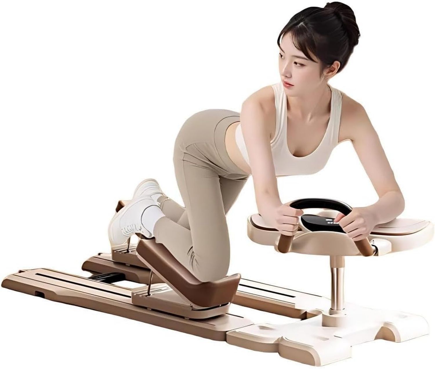 Pilates-Reformer - mit Timer, für zuhause, 130 x 43 x 40cm