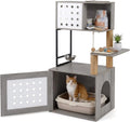 Kratzbaum: Katzenschrank für Katzentoilette, grau