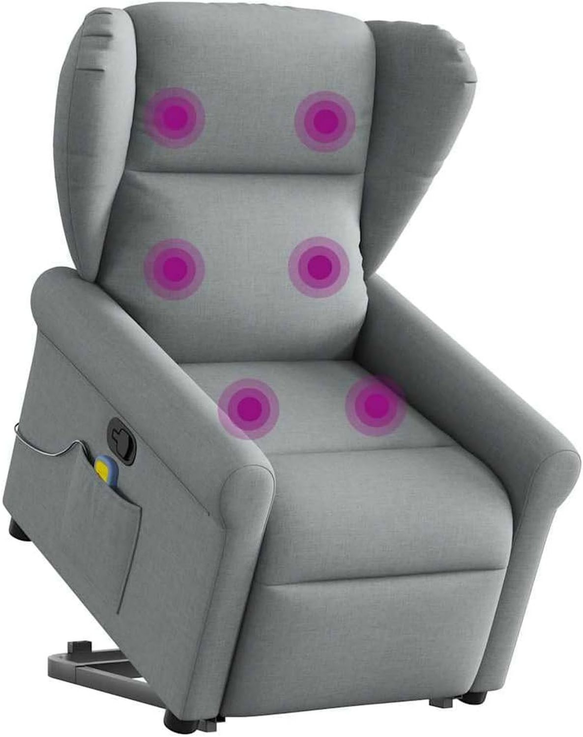 Massagesessel: Holzkonstruktion, mit Liegefunktion, verstellbar, grau