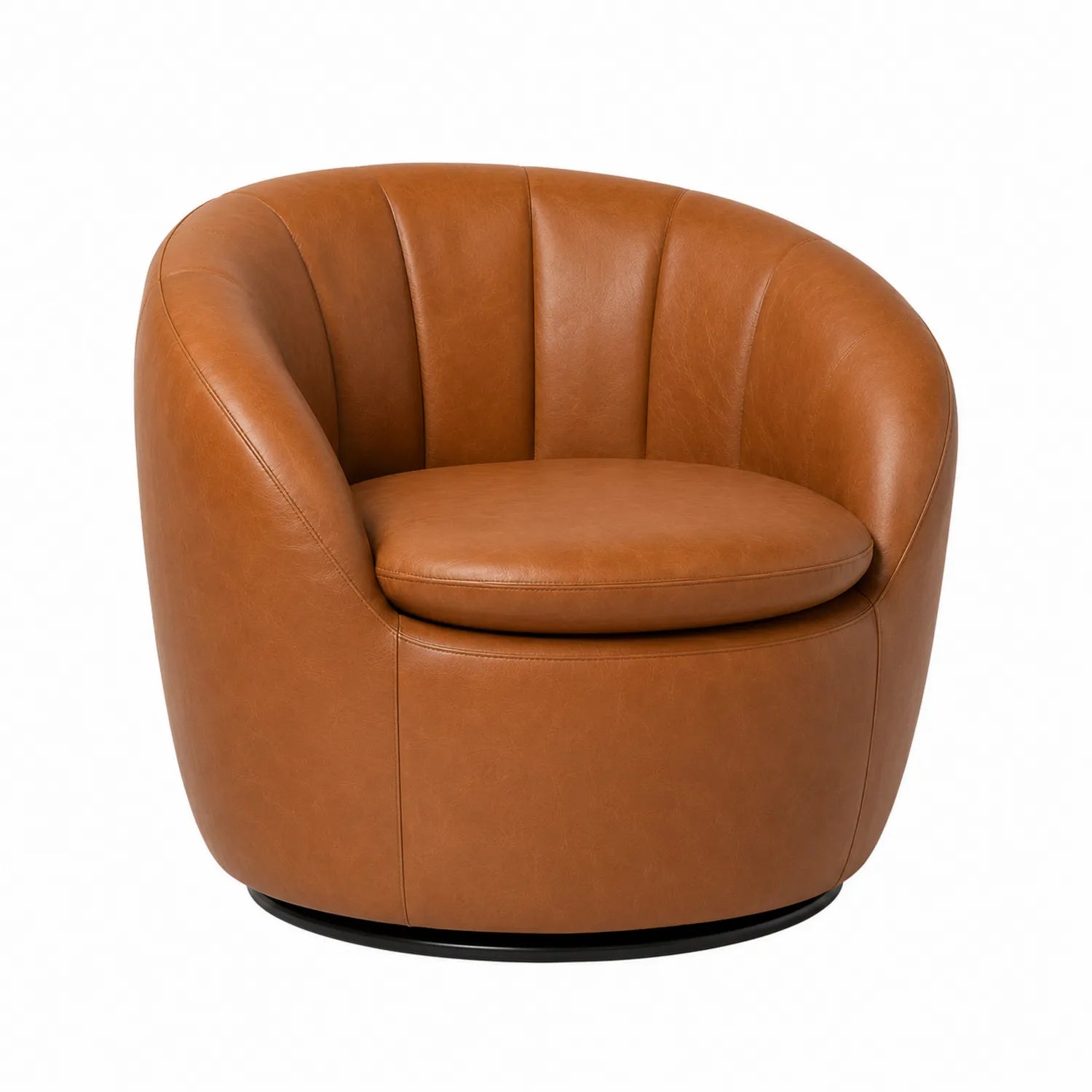 Ledersessel Drehbar Braun 75cm