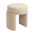 Runder Cordhocker Beige 40x46 cm