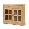 Eichen Sideboard mit Schublade und Glastüren 90x40x80cm